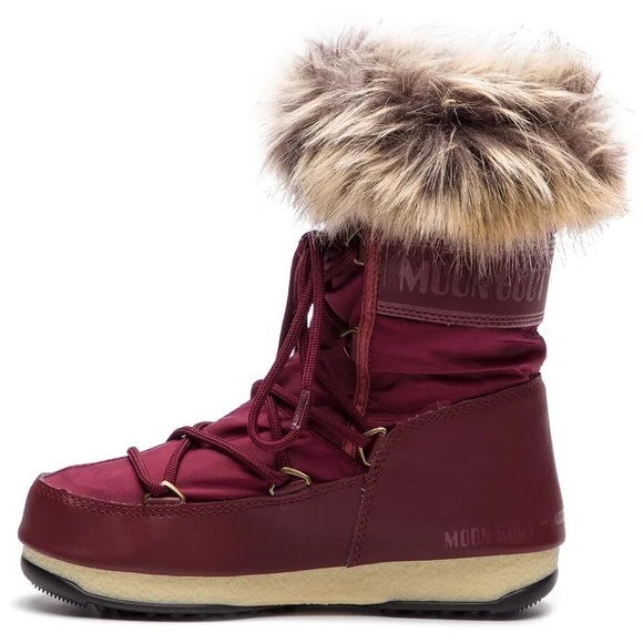 Moon Boot Women’s Snow boots Monaco Color: Cherry/burgundy Size:6 Waterproof NWT - Picture 2 of 16